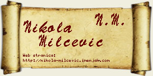 Nikola Milčević vizit kartica